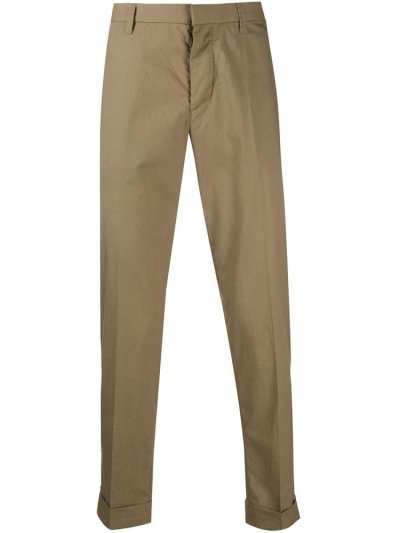 Beige Men's Armani Emporio Cropped Chino Pants | HZR1XMO