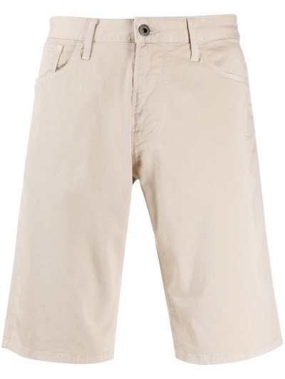 Beige Men's Armani Emporio Denim Bermuda Shorts Shorts | 0QM3791