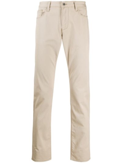 Beige Men's Armani Emporio Slim Fit J06 Jeans | KTIJQ9F