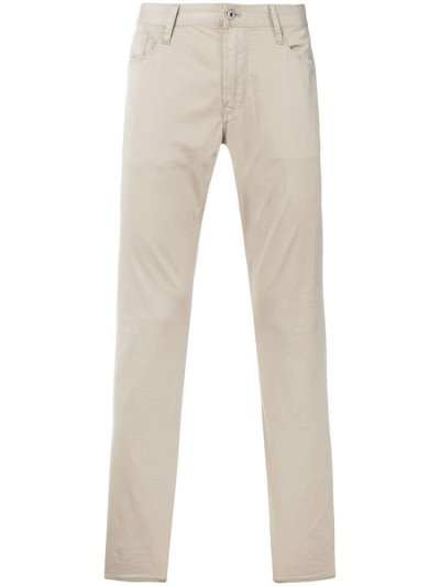 Beige Men's Armani Emporio Straight Leg Pants | 3IZ4NAD