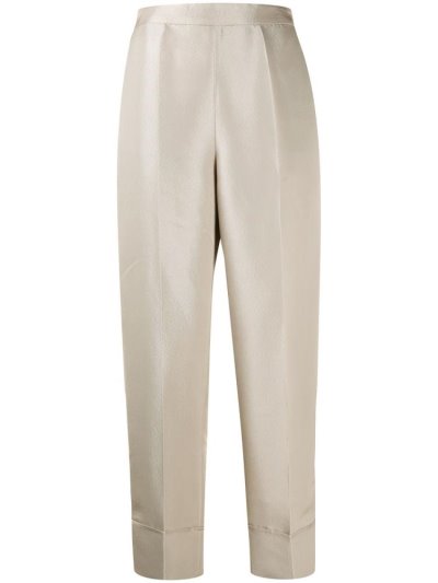 Beige Women's Armani Emporio High Waisted Straight Leg Pants | VP7LY3H