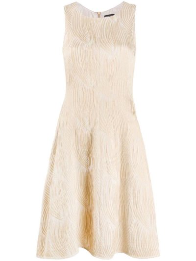 Beige Women's Armani Emporio Textured Mini Dress | IWK0N64