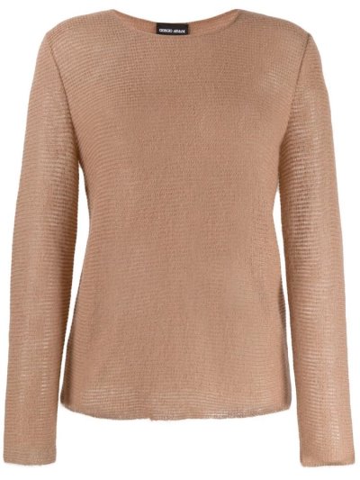 Beige Women's Giorgio Armani Long Sleeve Jumpers | 2H8DQF1