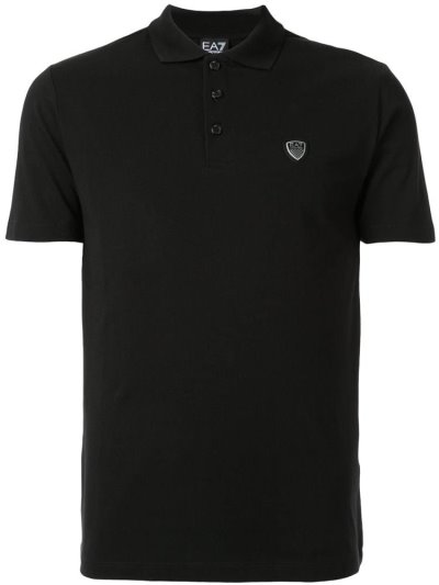 Black Men's Ea7 Emporio Armani Logo Shied Polo Shirts | EHPA1Q5