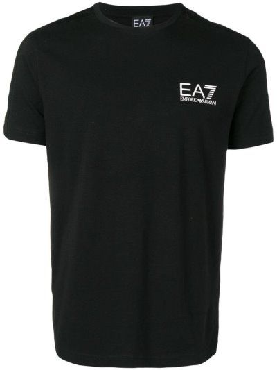 Black Men's Ea7 Emporio Armani Logo Print T Shirts | G114MQW