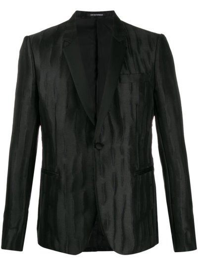 Black Men's Armani Emporio Animal Pattern Blazers | BJE01UL