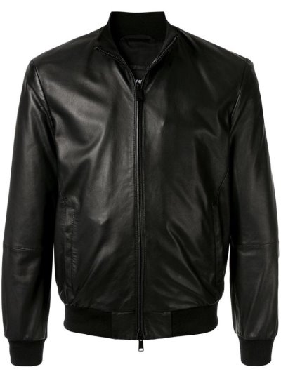 Black Men's Armani Emporio Classic Flight Jackets | 6Z33HB8