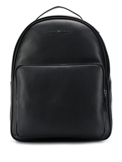 Black Men's Armani Emporio Classic Backpacks | C3IP2R9