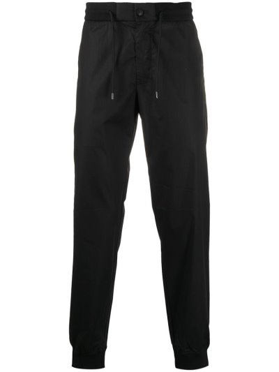 Black Men's Armani Emporio Drawstring Waist Track Pants | EYGQUZ6