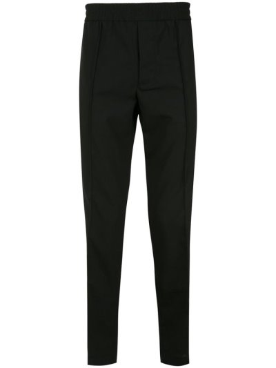 Black Men's Armani Emporio Elasticated Waist Slim Fit Pants | I6DKSGN