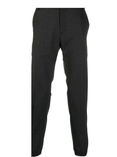 Black Men's Armani Emporio Elasticated Hem Pants | QPZS7OT