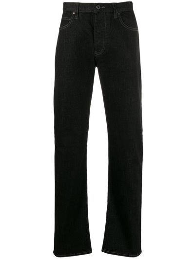 Black Men's Armani Emporio High Rise Straight Leg Jeans | Y7SSAGR