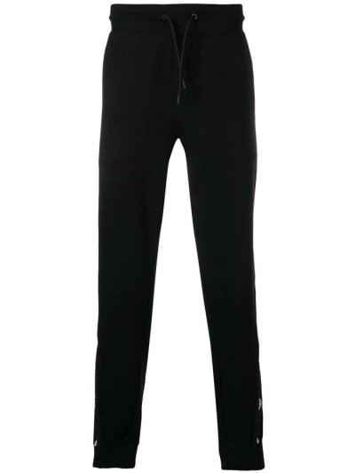 Black Men's Armani Emporio Logo Detail Track Pants | IZNGT9M