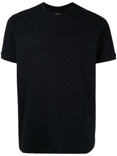 Black Men's Armani Emporio Logo Print T Shirts | OBUNVXJ