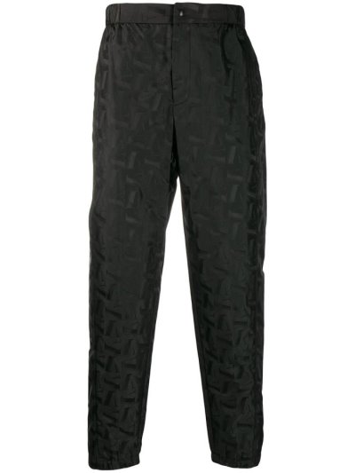 Black Men's Armani Emporio Logo Print Track Pants | UJGX8QV