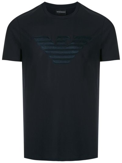 Black Men's Armani Emporio Logo T Shirts | XDW7E7W