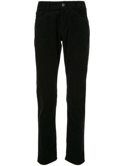 Black Men's Armani Emporio Mid Rise Straight Leg Pants | 0644W06