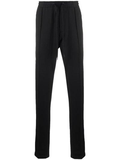 Black Men's Armani Emporio Piped Slim Fit Track Pants | D6WOCX2