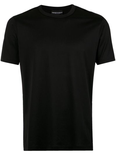 Black Men's Armani Emporio Rear Logo Print T Shirts | TR73X7O