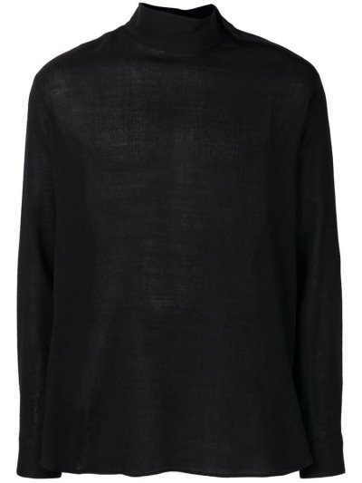 Black Men's Armani Emporio Roll Neck Jumpers | 4XNEMGB