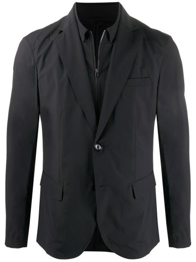 Black Men's Armani Emporio Single Breasted Blazers | BTN5S1X