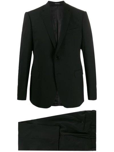 Black Men's Armani Emporio Single Breasted Suits | CCR4QWO