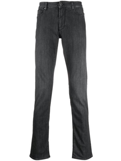 Black Men's Armani Emporio Slim Fit Jeans | 04J7SRH