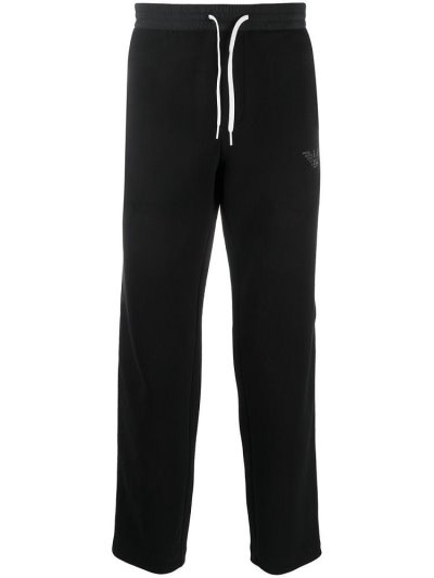 Black Men's Armani Emporio Slim Fit Track Pants | YFNFZD9