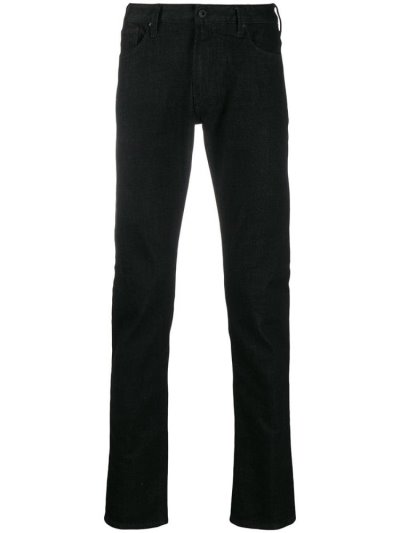 Black Men's Armani Emporio Slim Jeans | VZH0LAZ