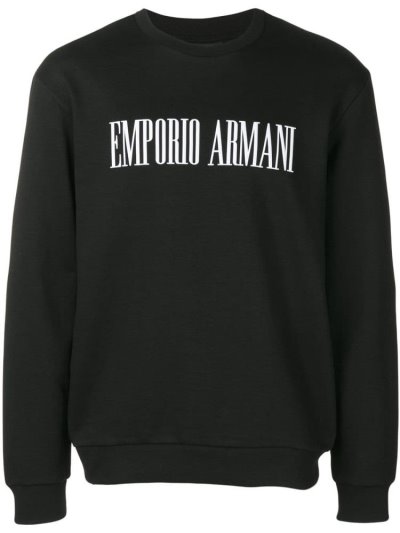 Black Men's Armani Emporio Stop Wishing, Start Doing Sweatshirts | 6BV1LF4