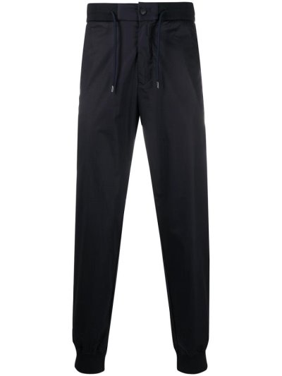 Black Men's Armani Emporio Textured Style Cropped Track Pants | KYD5DFH