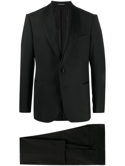 Black Men's Armani Emporio Two Piece Dinner Suits | M0EI1Z4