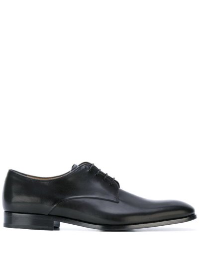 Black Men's Giorgio Armani Classic Derby Shoes | KVPMM9X