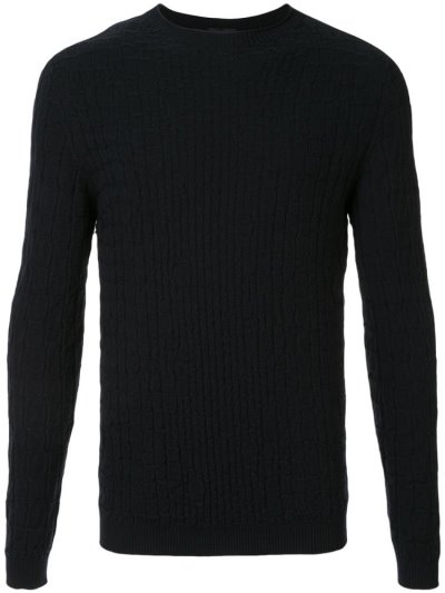 Black Men's Giorgio Armani Croc Jacquard Jumpers | 7HTHT88