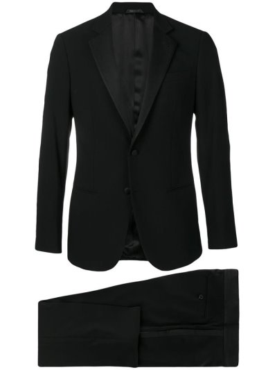 Black Men's Giorgio Armani Two Piece Suits | SUB364P