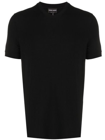 Black Men's Giorgio Armani V Neck T Shirts | NCK706T