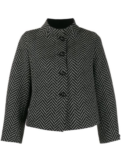 Black / White Women's Armani Emporio Chevron Jackets | 9ZLK25Y