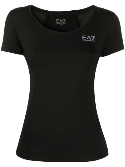 Black Women's Ea7 Emporio Armani Ventus 7 Short Sleeve Performance Tops | VHEEFU4