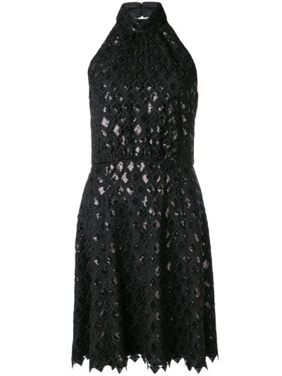 Black Women's Armani Emporio Diamond Macramé Dress | Q7LCC9Q