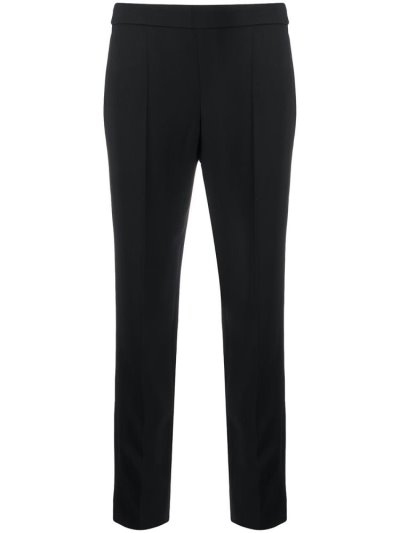 Black Women's Armani Emporio Pintuck Slim Fit Pants | 7954R01