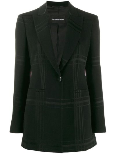 Black Women's Armani Emporio Plaid Fitted Jackets | ZOKQV14