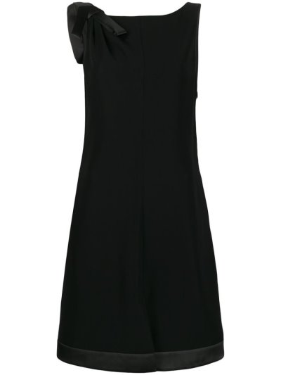 Black Women's Armani Emporio Shoulder Bow Shift Dress Dress | C282677