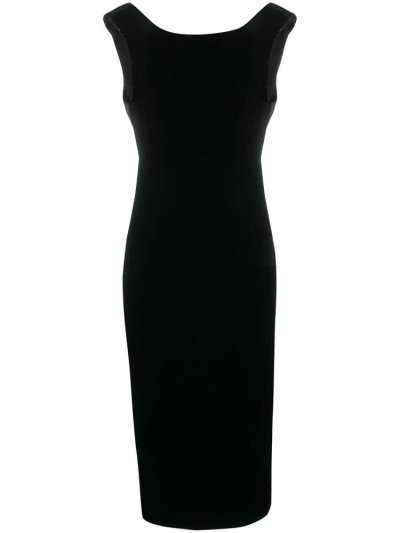 Black Women's Armani Emporio Sleeveless Evening Dress | WRDYSYZ