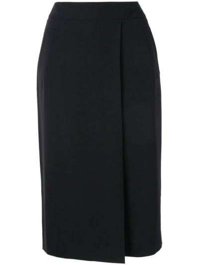 Black Women's Giorgio Armani Fitted Midi Skirts | WRQIZQX