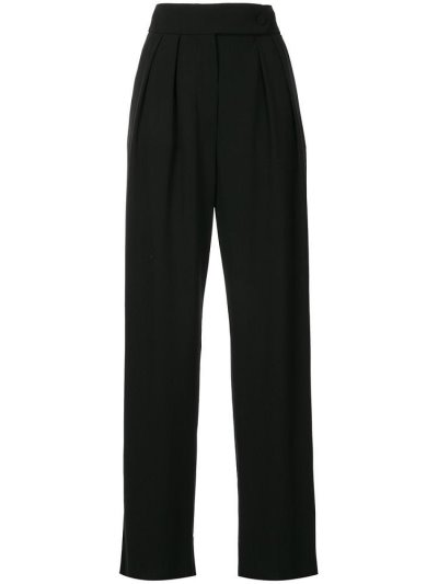 Black Women's Giorgio Armani High Waisted Pleated Pants | HO41UNF