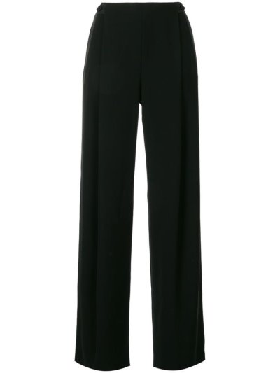 Black Women's Giorgio Armani High Waisted Pleated Pants | J3GTBNG