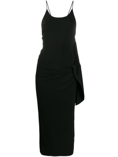 Black Women's Giorgio Armani Ruched Midi Dress | NXULU4Y