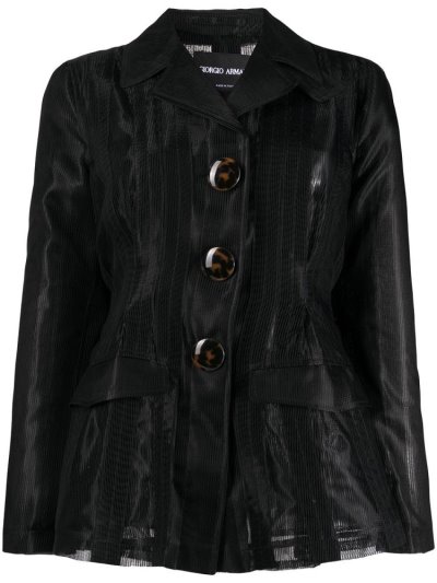 Black Women's Giorgio Armani Transparent Fitted Jackets | ZGJ7NLI