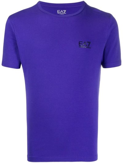 Blue Men's Ea7 Emporio Armani Logo Print T Shirts | F2SIB2H