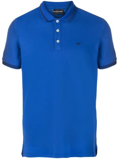 Blue Men's Armani Emporio Classic Polo Shirts | J932FF4